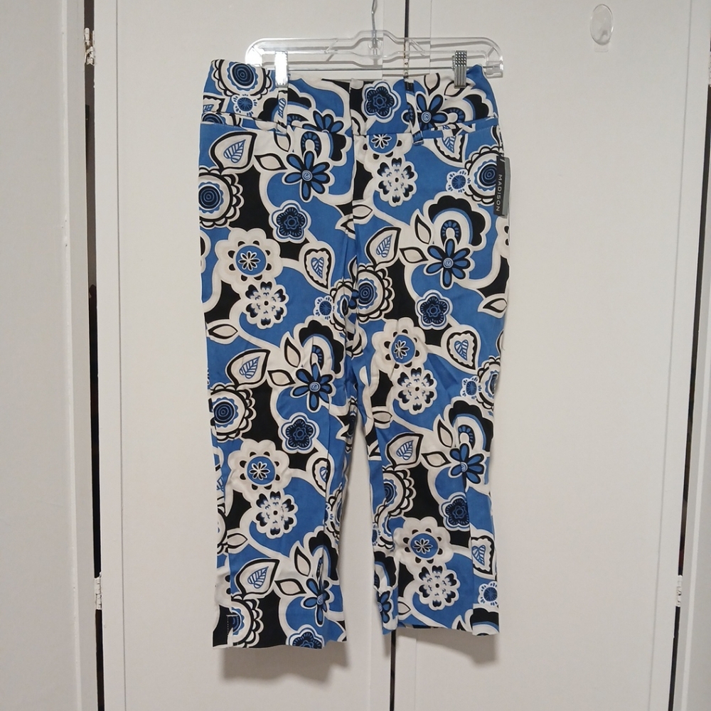 Madison Woman Capris Floral Pants 4 - Picture 1 of 11